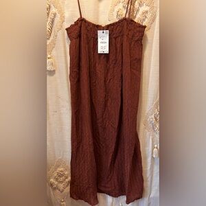 Zara Rust /Brown Maxi Dress- Size Small- NWT
